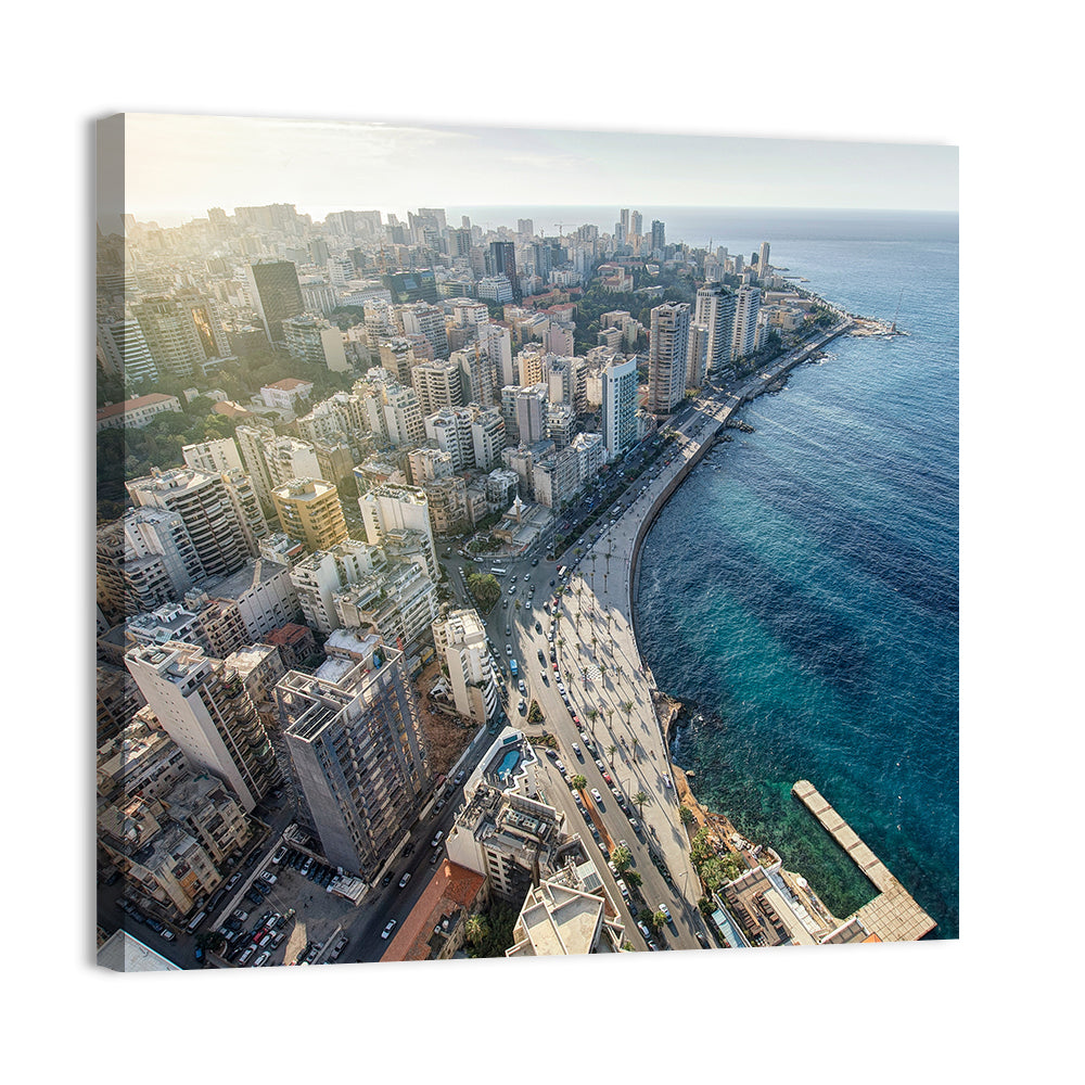 Beirut Corniche Aerial View Wall Art