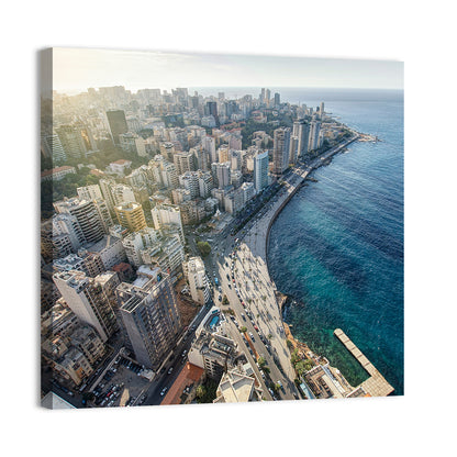 Beirut Corniche Aerial View Wall Art