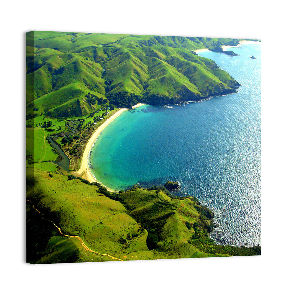Taupo Bay Aerial View Wall Art