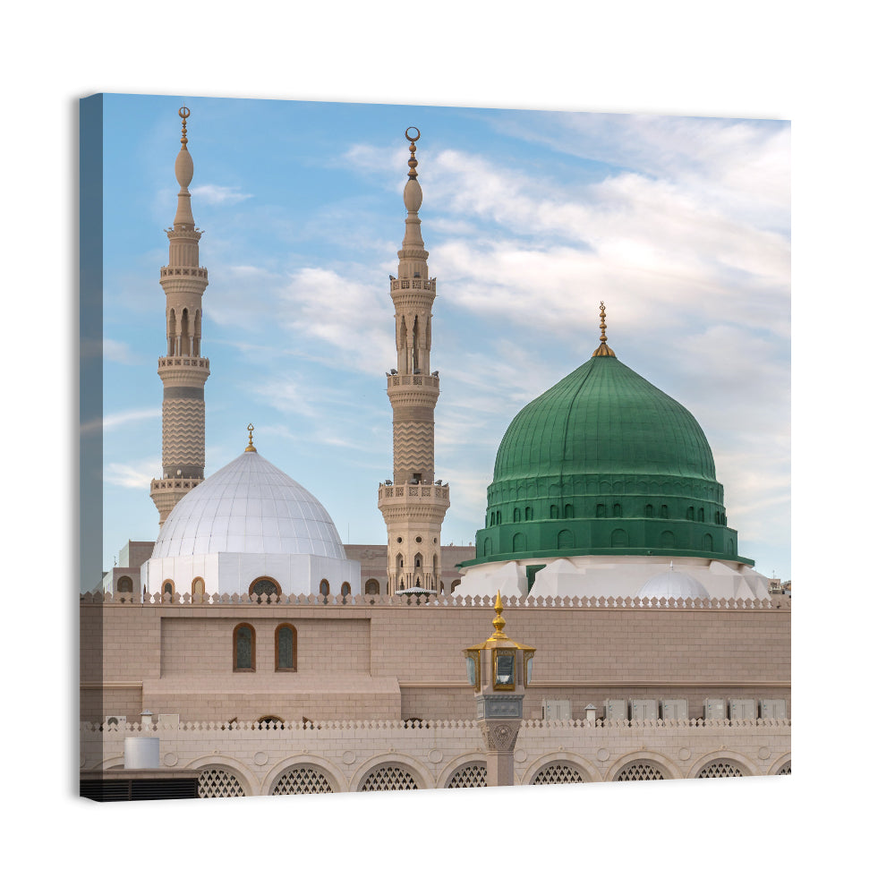 Al-masjid An-nabawi, Medina Wall Art, canvas print, square