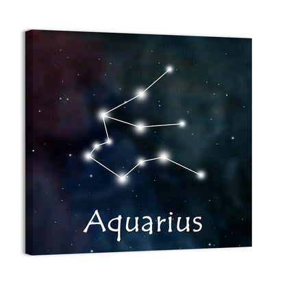 Aquarius Constellation Star Map Wall Art