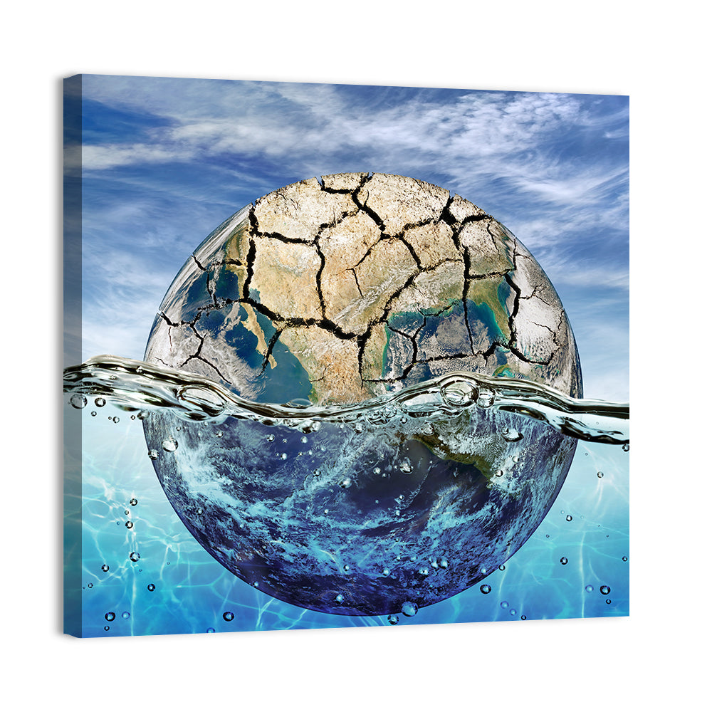 Half-submerged Planet Concept Wall Art