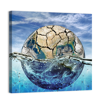 Half-submerged Planet Concept Wall Art