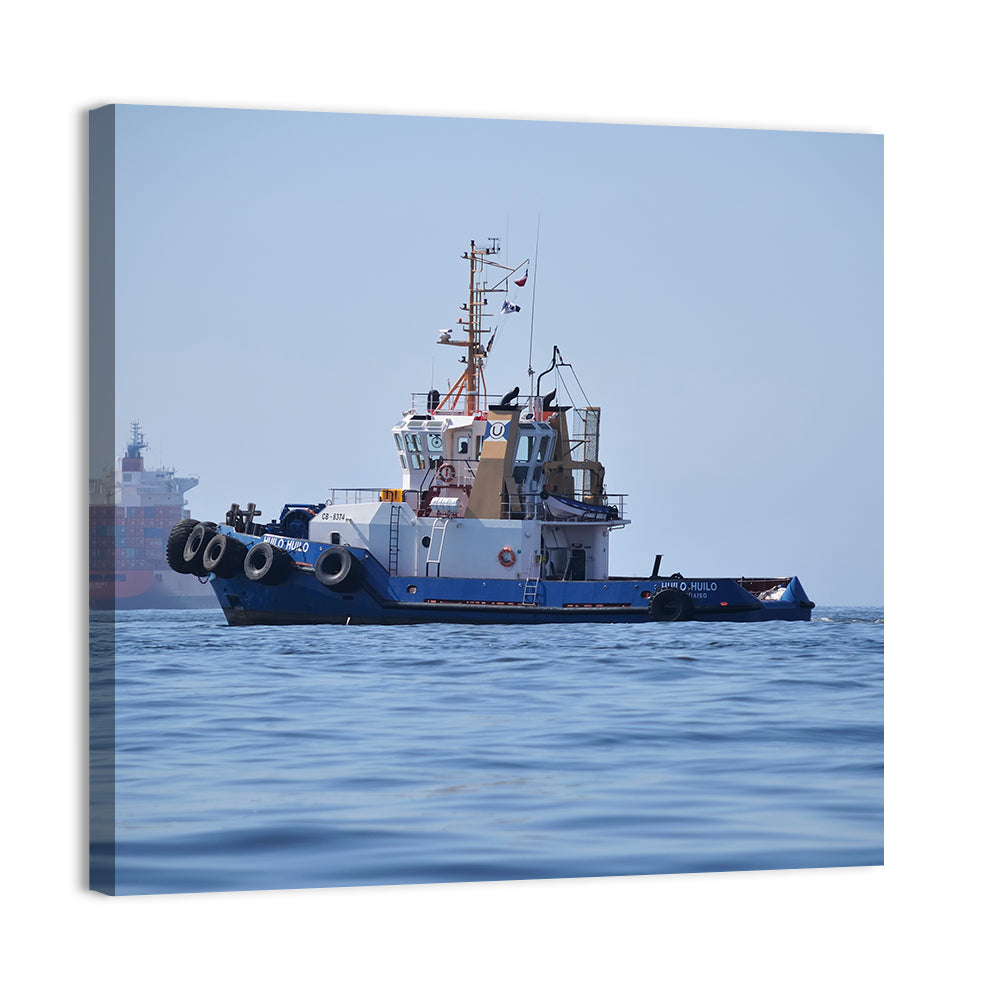 Tugboat Off Valparaiso Coast Wall Art
