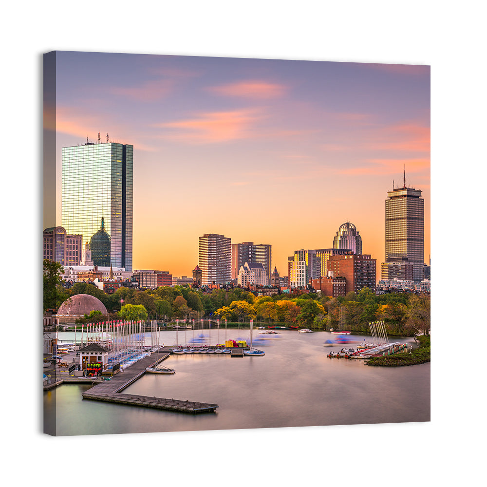 Boston Skyline at Sunset Wall Art