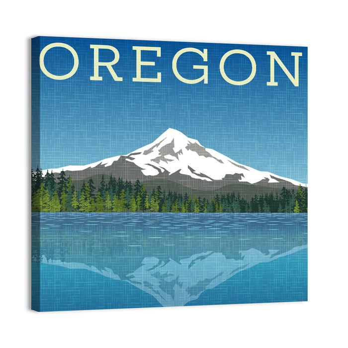 Mount Hood Oregon Travel Wall Art as a canvas print