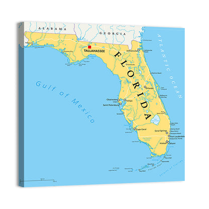 Florida Political Map Wall Art