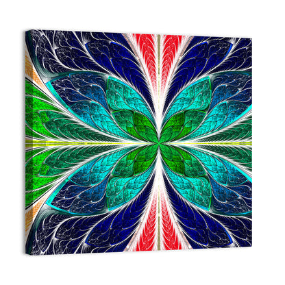 Stained Glass Fractal Floral Pattern Wall Art