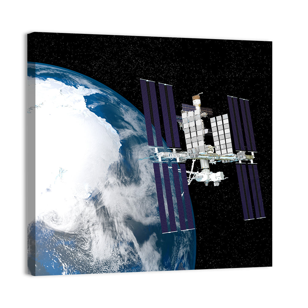 Space Station Above Antarctica Wall Art