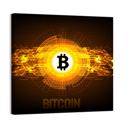 Futuristic Bitcoin Circuit Wall Art