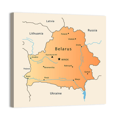 Belarus Cartographic Map Wall Art