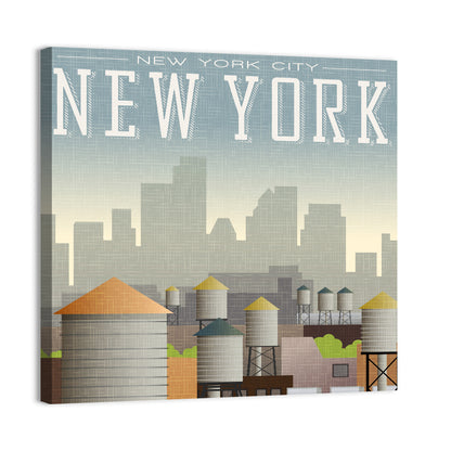 New York Rooftop Skyline Wall Art