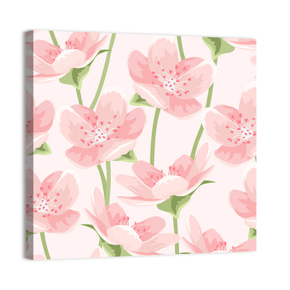 Spring Pink Sakura Magnolia Pattern Wall Art