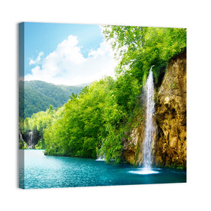 Deep Forest Waterfall Croatia Wall Art