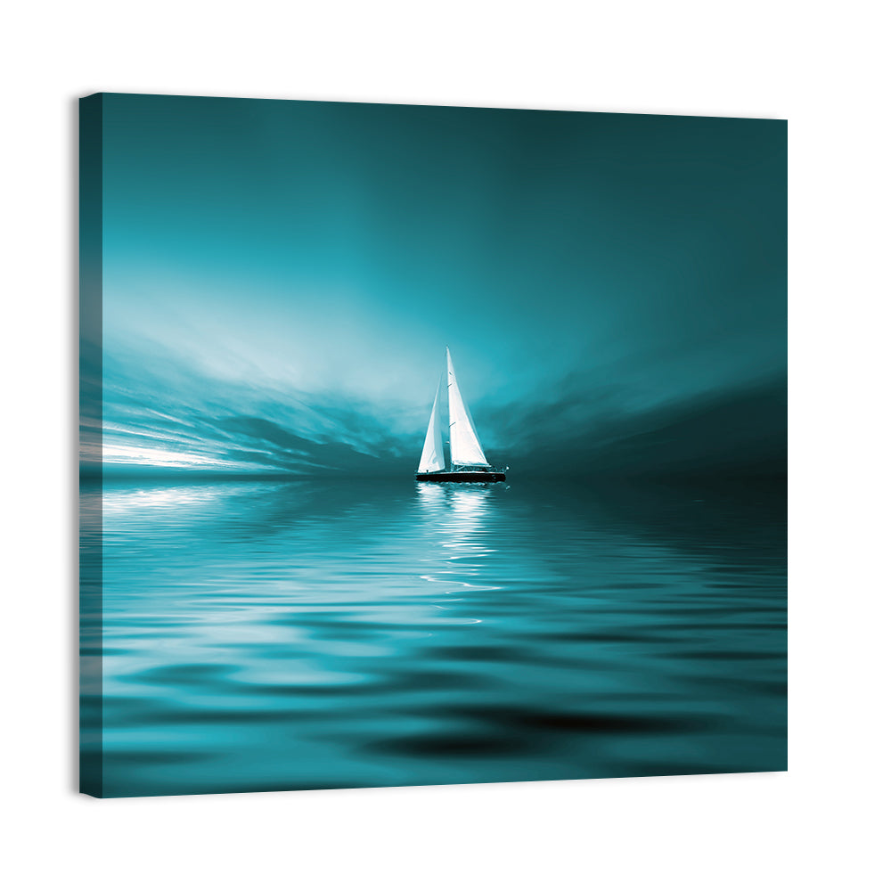 Sunset Sailboat Silhouette Wall Art