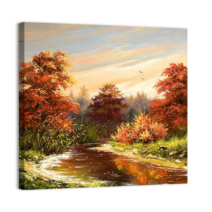 Winding Autumn River Wall Art