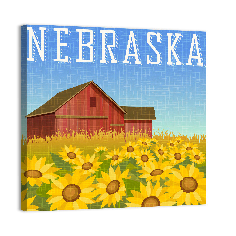Nebraska Sunflower Barn Wall Art