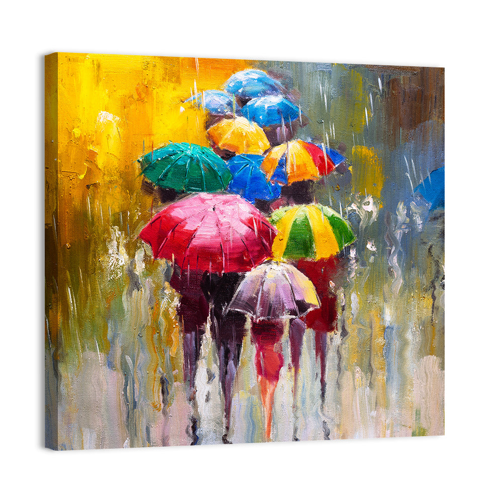 Rain Soaked Cityscape Oil Painting Wall Art