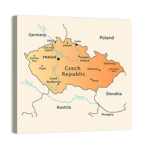 Czech Republic Map Wall Art