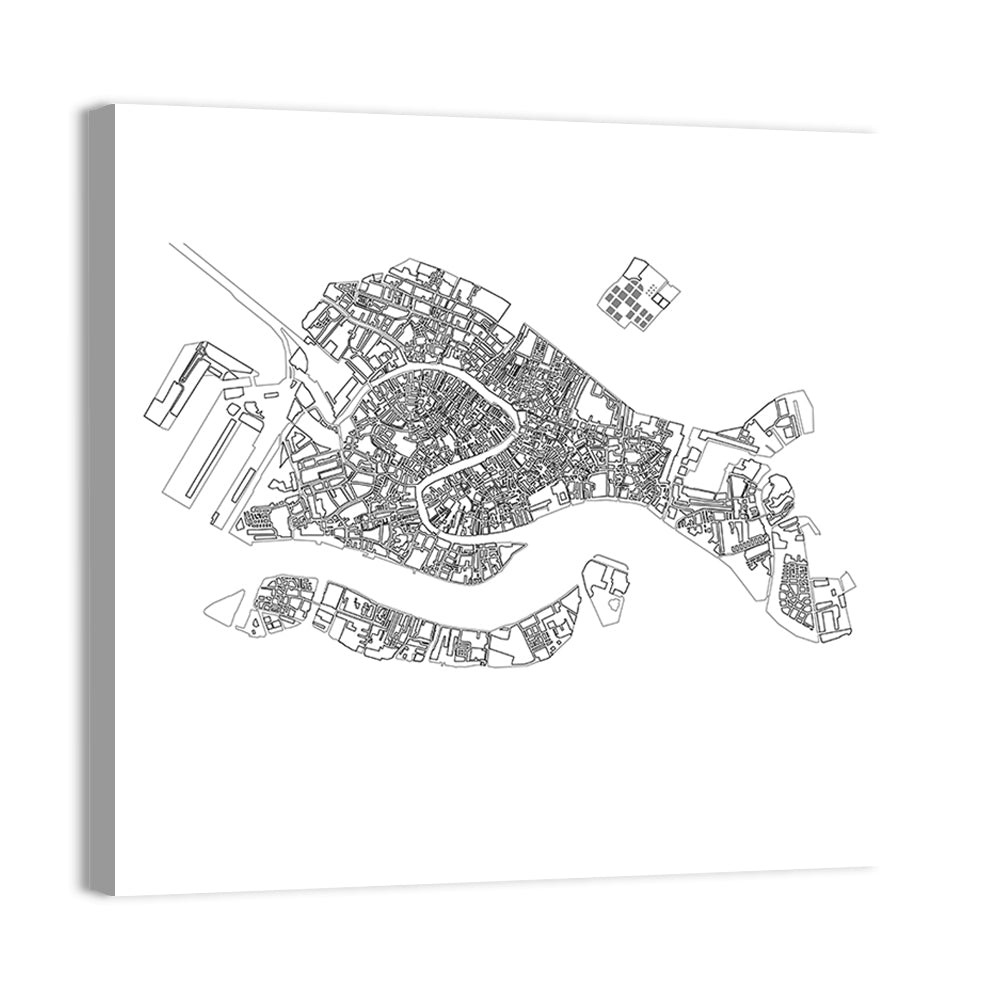 Venice City Map Wall Art