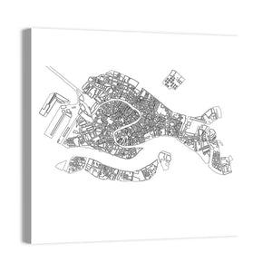 Venice City Map Wall Art