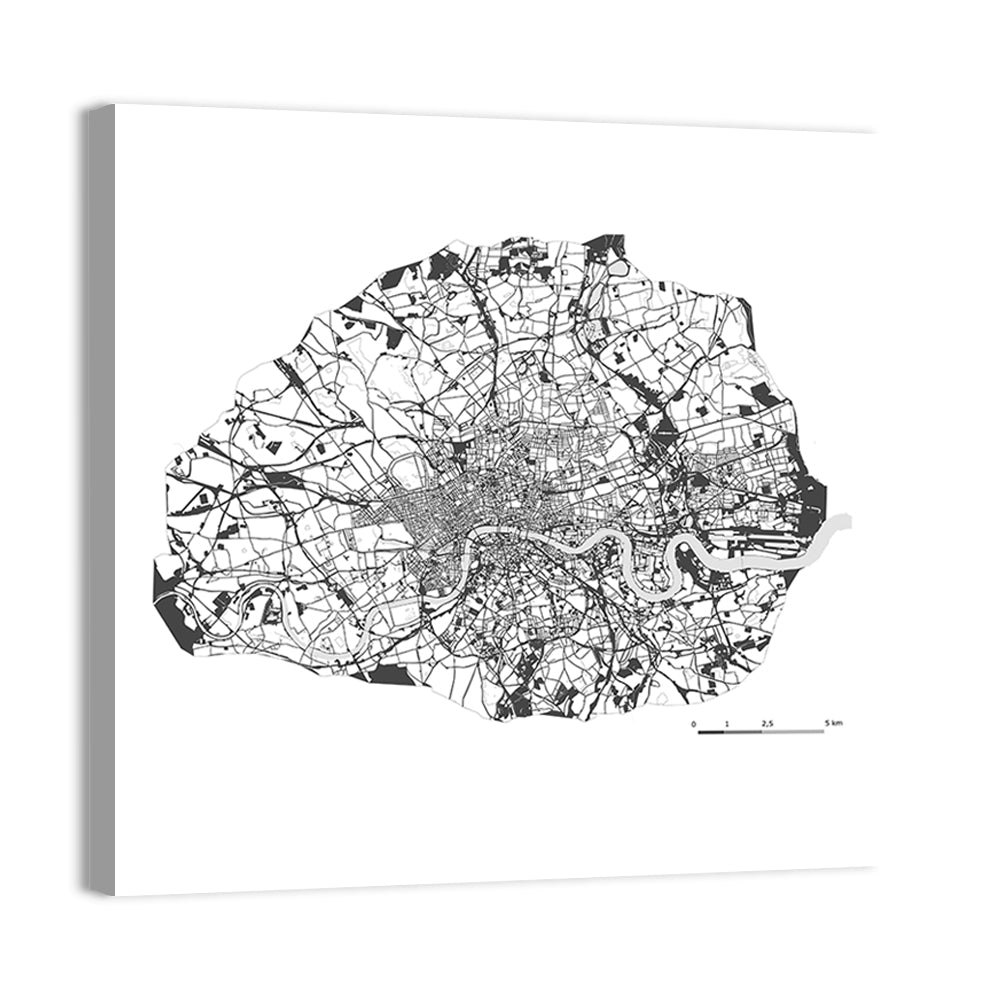 Map Of London City Wall Art