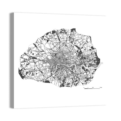 Map Of London City Wall Art