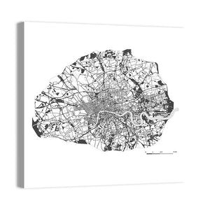 Map Of London City Wall Art