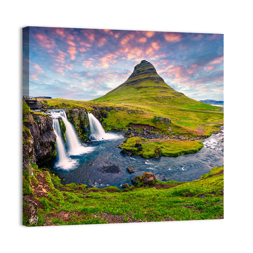 Kirkjufell Peak and Kirkjufellsfoss Wall Art