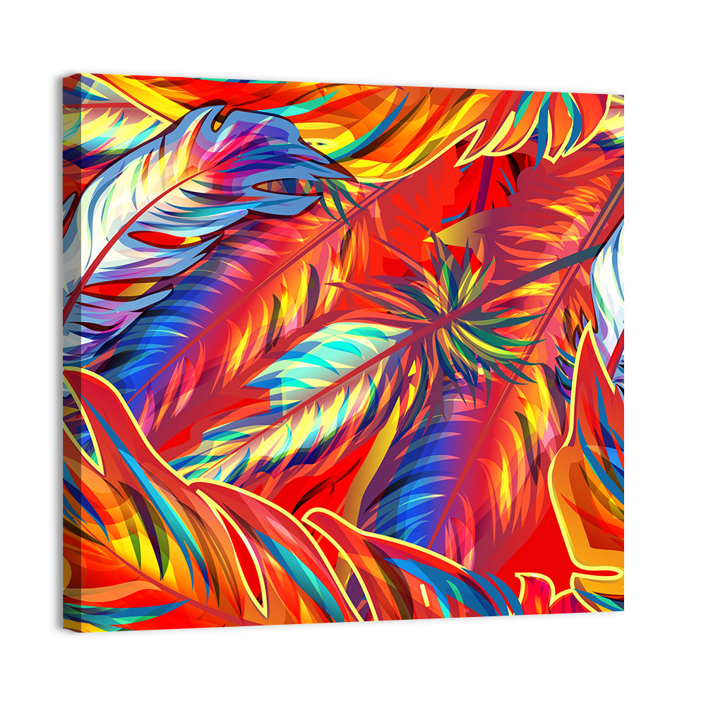 Layered Exotic Feathers Wall Art