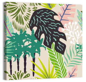 Leaves & Palm Trees Abstract Wall Art