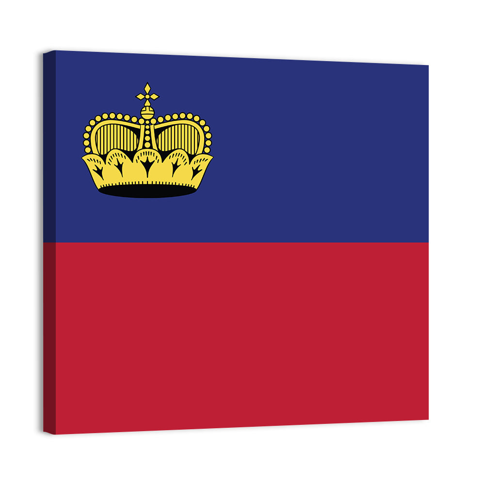 Liechtenstein Flag with Gold Crown Wall Art