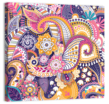 Indian Ornamental Paisley Pattern Wall Art