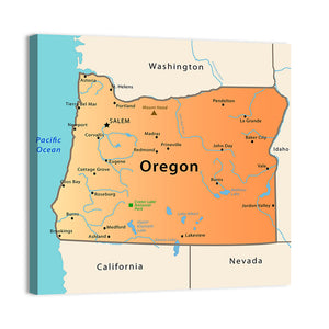 Oregon Map Wall Art