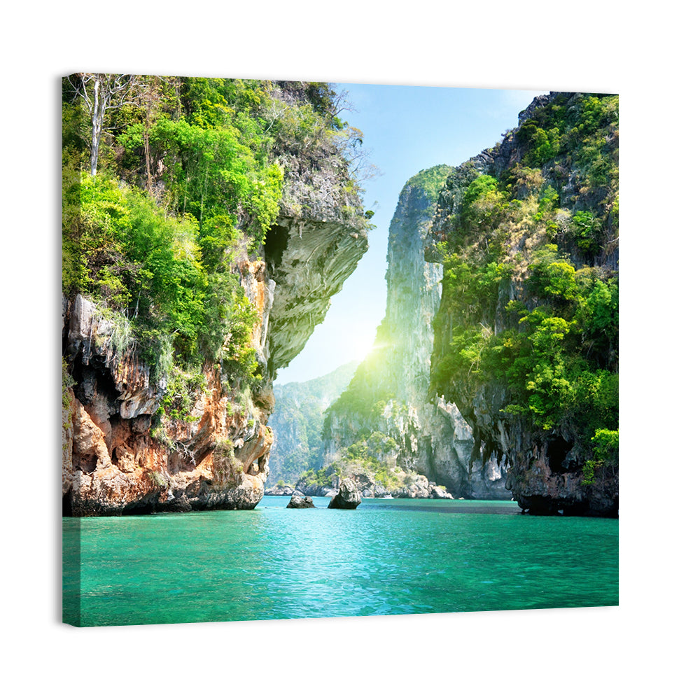 Krabi Cliffs and Teal Sea Wall Art