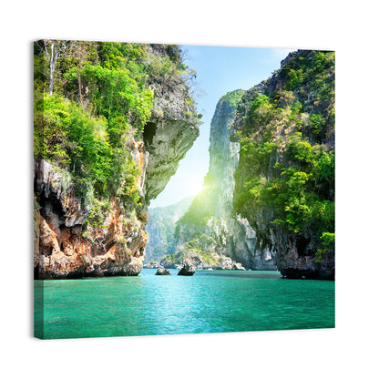 Krabi Cliffs and Teal Sea Wall Art