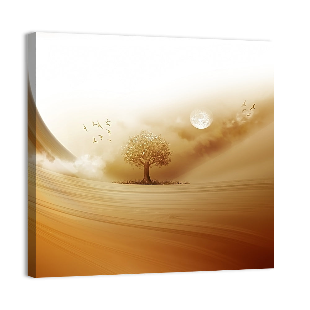 Moonlit Desert Tree Wall Art