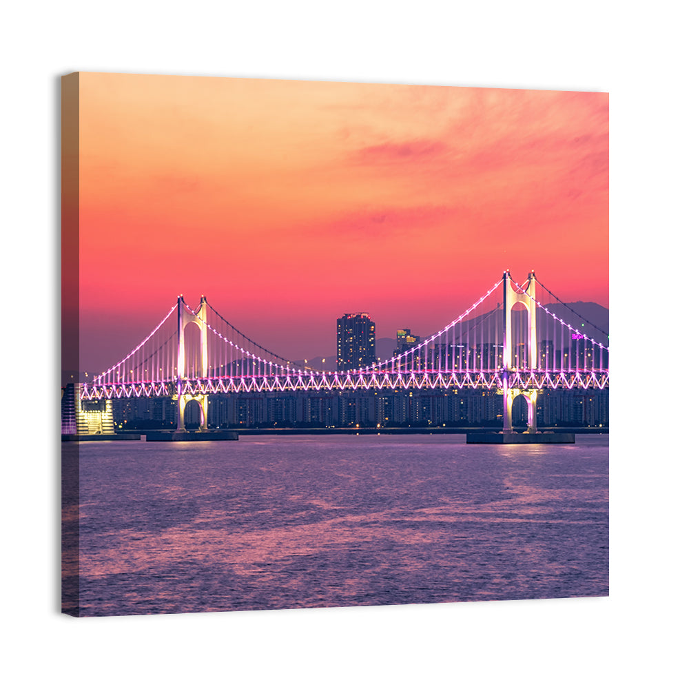 Gwangan Bridge Night Skyline Wall Art