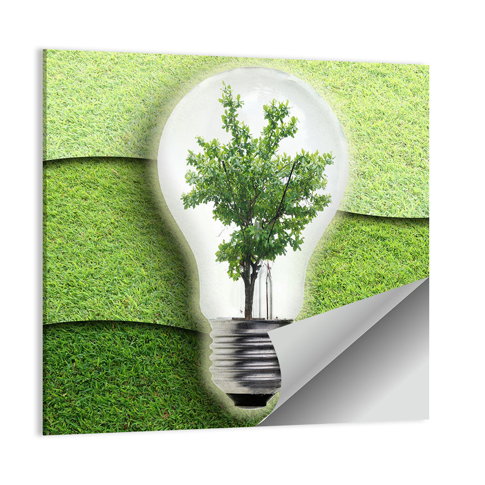 Light Bulb Tree Earth Concept Wall Art
