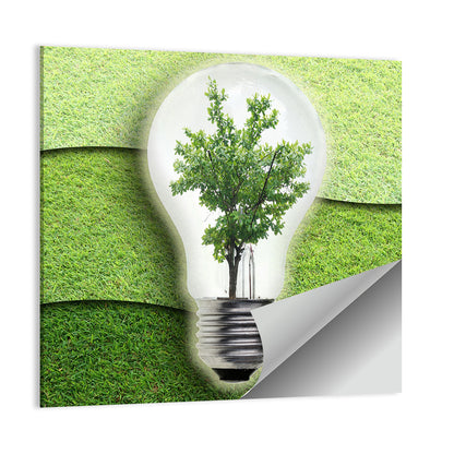 Light Bulb Tree Earth Concept Wall Art
