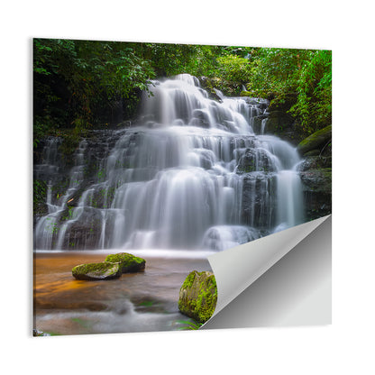 Mun Daeng Waterfall with Mossy Boulders Wall Art