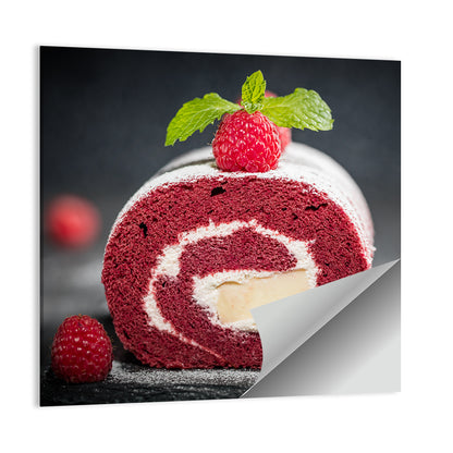 Raspberry Swiss Roll Cake Wall Art