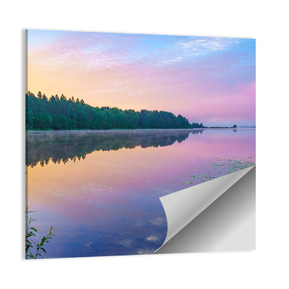 Sunrise Over Forest Lake Wall Art