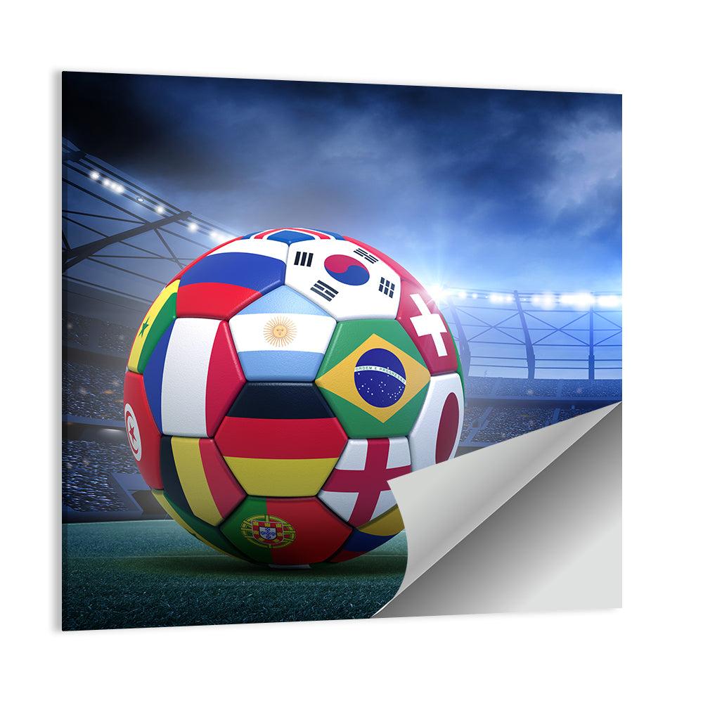 Soccer Ball on Stadium Pitch Wall Art