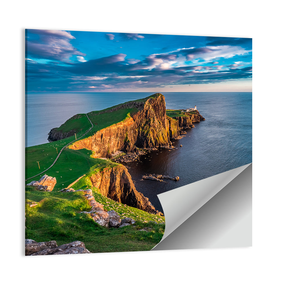 Neist Point Lighthouse at Golden Hour Wall Art