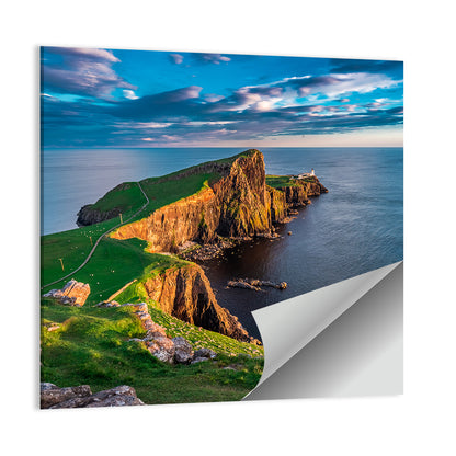 Neist Point Lighthouse at Golden Hour Wall Art