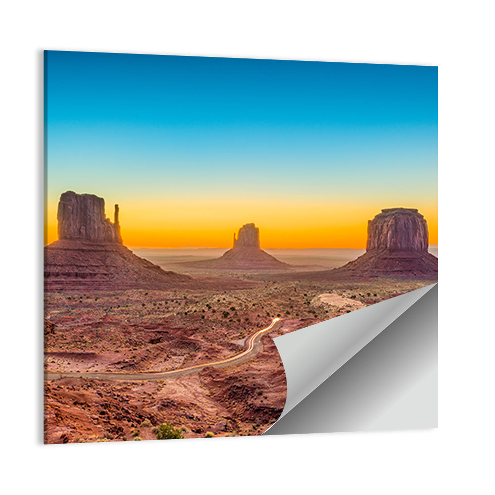 Monument Valley Sunrise with Winding Road Wall Art