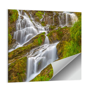 Waterfall In Val D'Aosta Italy Wall Art