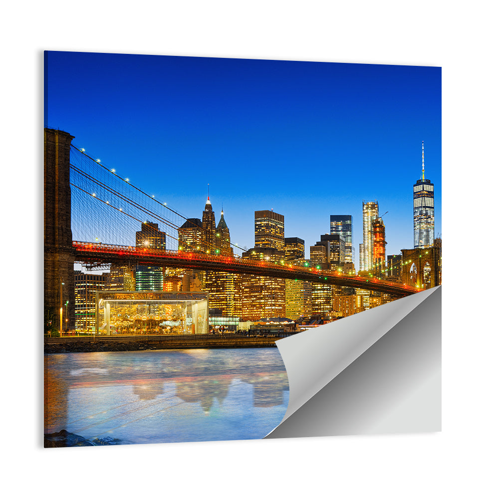 Brooklyn Bridge at Dusk, Lower Manhattan Wall Art