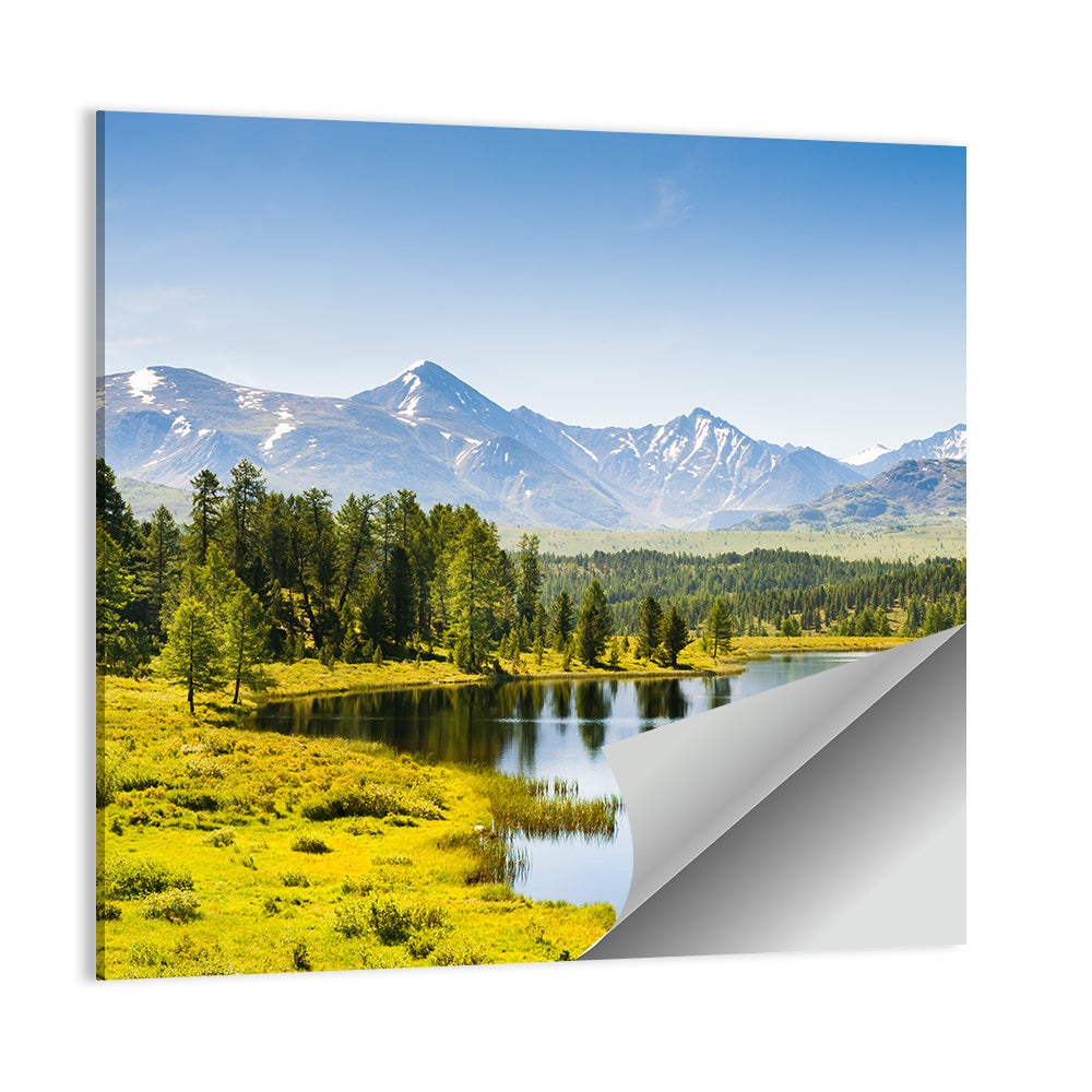 Altai Lake with Snow Capped Peaks Wall Art